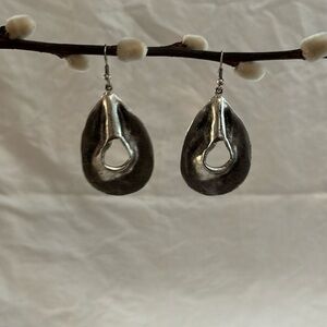 Silver Metal Earrings
